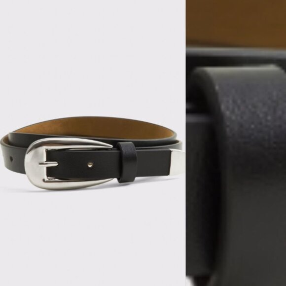 Abercrombie & Fitch Black and Silver Leather Belt - Picture 1 of 1